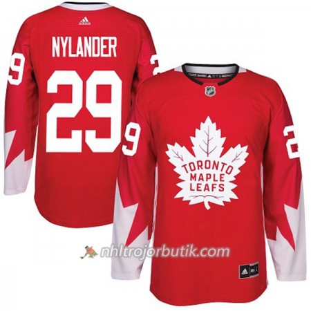 Män Ishockey Toronto Maple Leafs Tröja William Nylander 29 Adidas 2017-2018 Röd Alternate Authentic